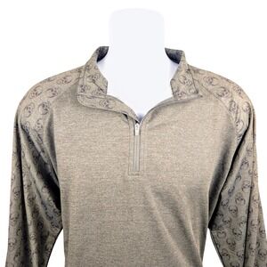Peter Millar Crown Comfort Men's Skull Print Interlock 1/4 Zip Pullover Golf‎ L